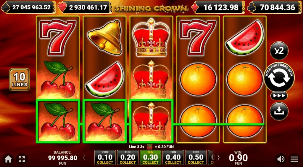 Shining Crown slot features and rtp