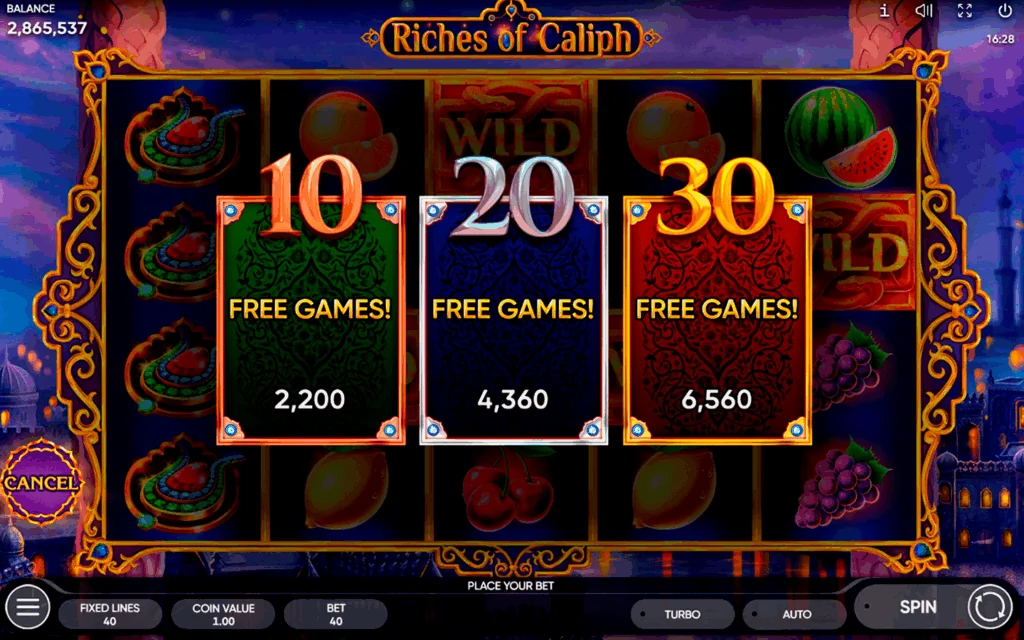 Riches of Caliph slot game screenshot