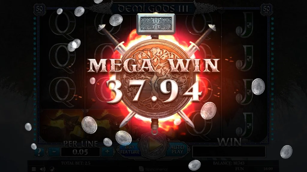 Demi Gods III slot features and rtp