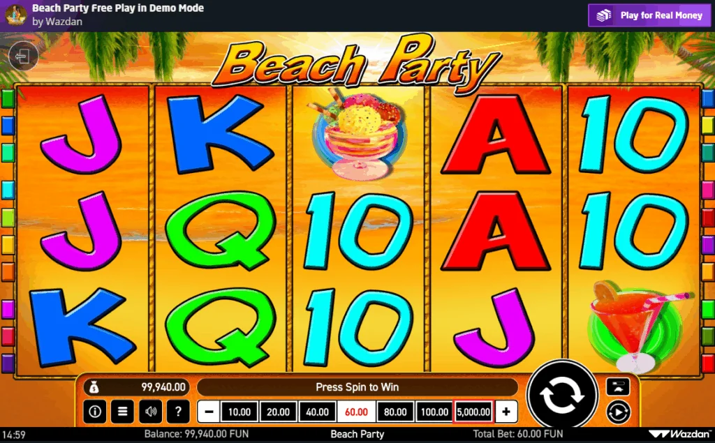 Beach Party slot game screenshot