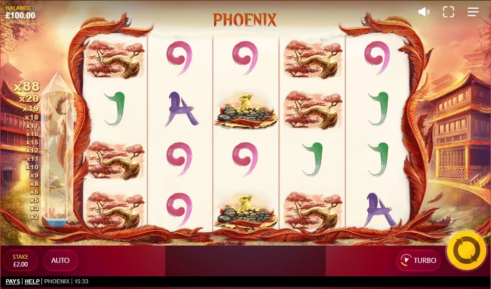 Phoenix slot game screenshot