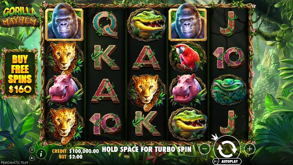 Gorilla Mayhem slot game screenshot