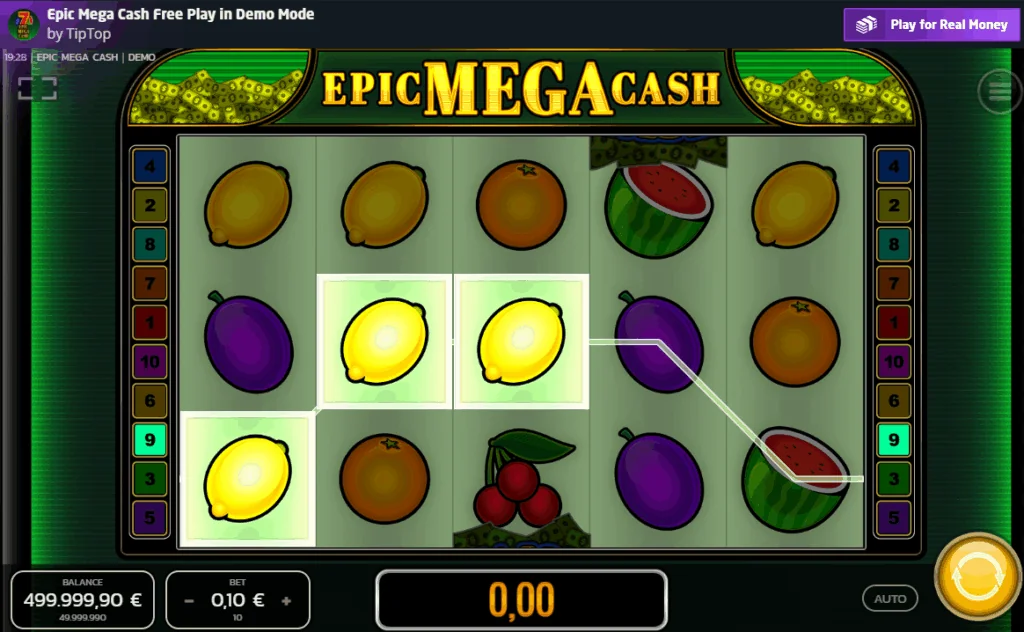 Epic Mega Cash slot game screenshot