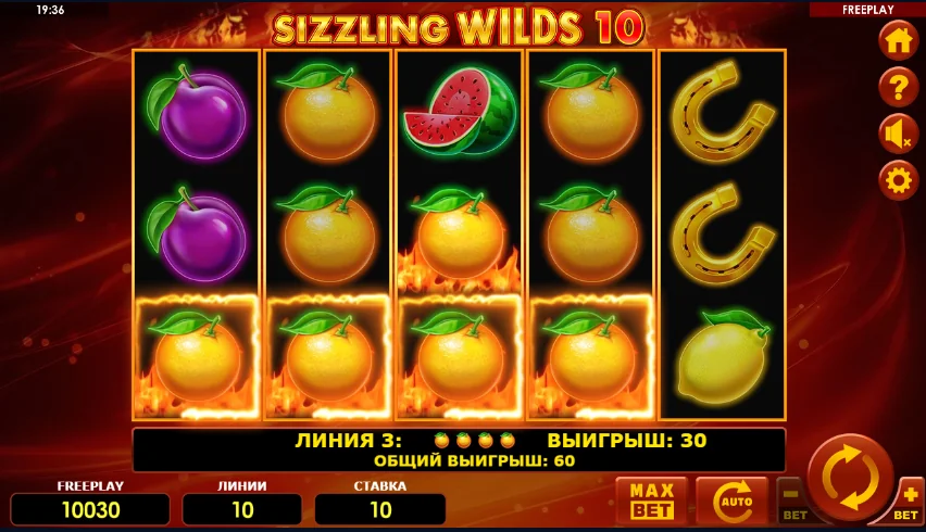 Sizzling Wilds 10 slot features and rtp