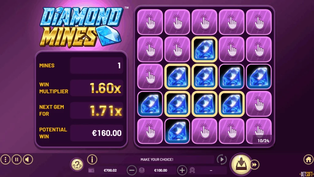 Diamond Mines slot game screenshot