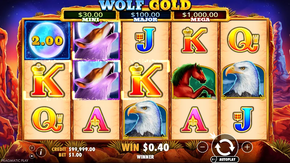 Wolf Gold slot game screenshot