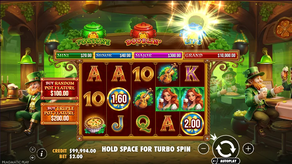 Lucky’s Wild Pub slot game screenshot