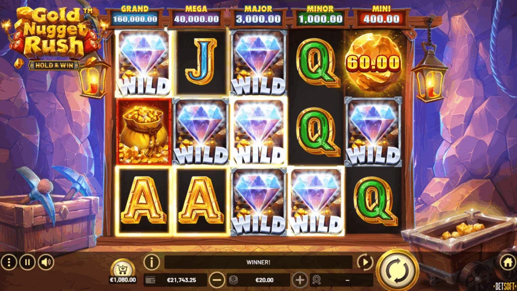Gold Nugget Rush slot game screenshot