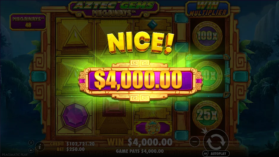 Aztec Gems Megaways slot features and rtp