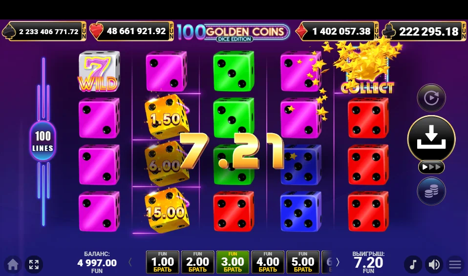 100 Golden Coins slot game screenshot