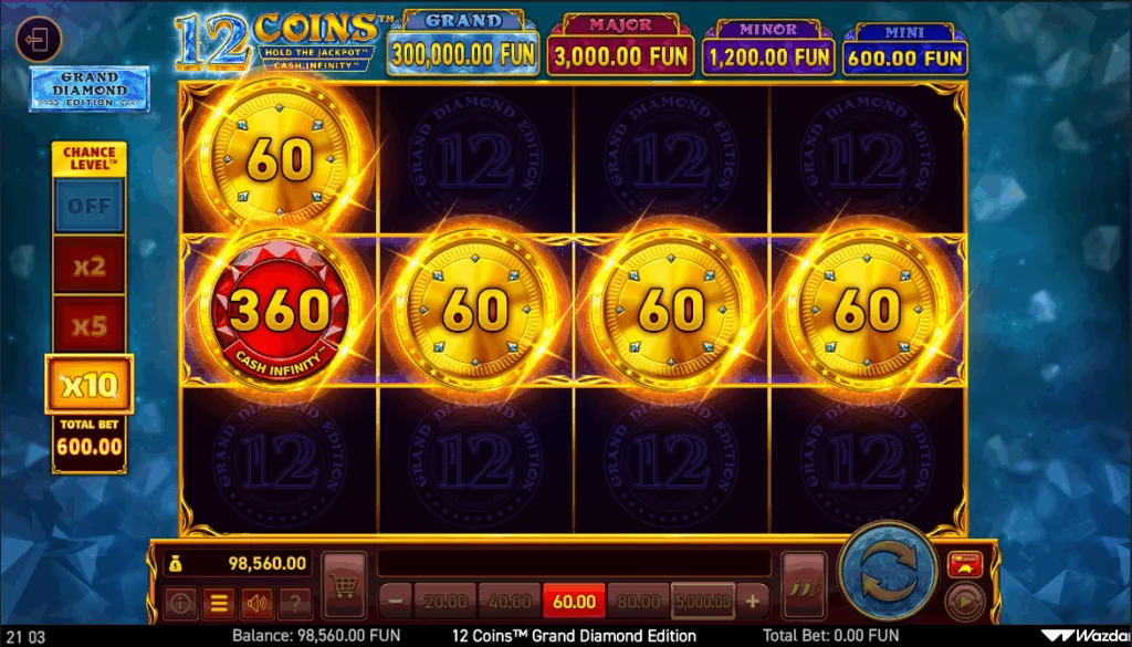 12 Coins Grand Diamond demo gameplay how to play