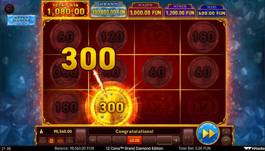 12 Coins Grand Diamond slot game