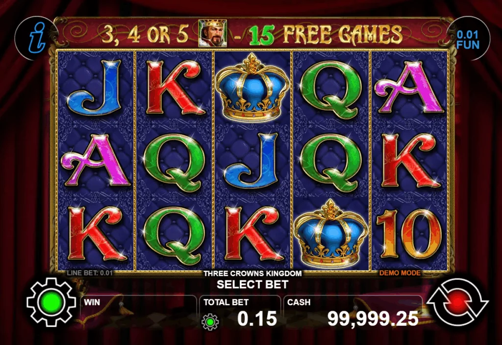 Three Crowns Kingdom slot game screenshot