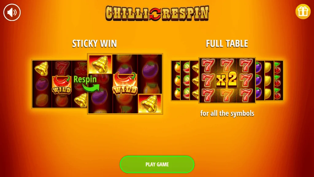 Chilli Respin slot game screenshot