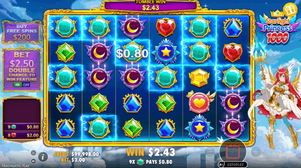 Starlight Princess 1000 slot features and rtp