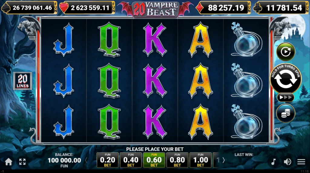 20 Vampire Bites slot game screenshot