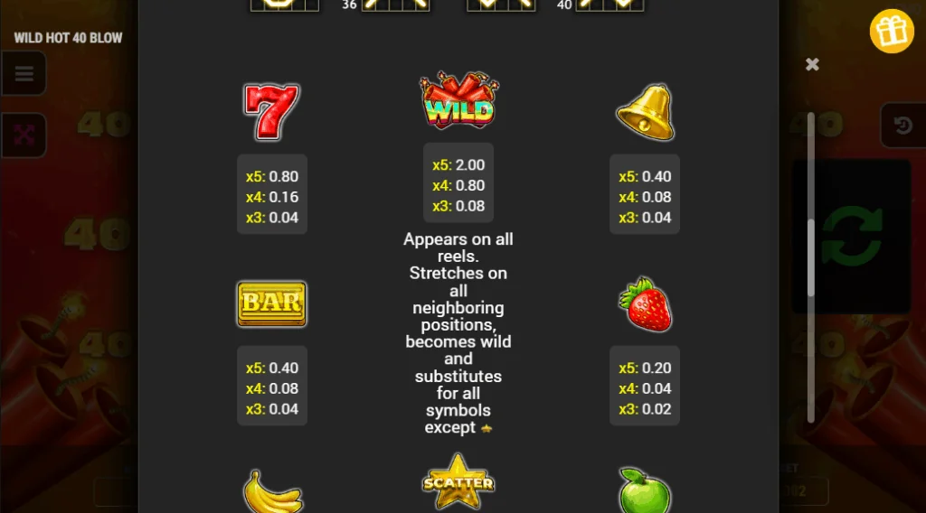 how to play Wild Hot 40 Blow slot game