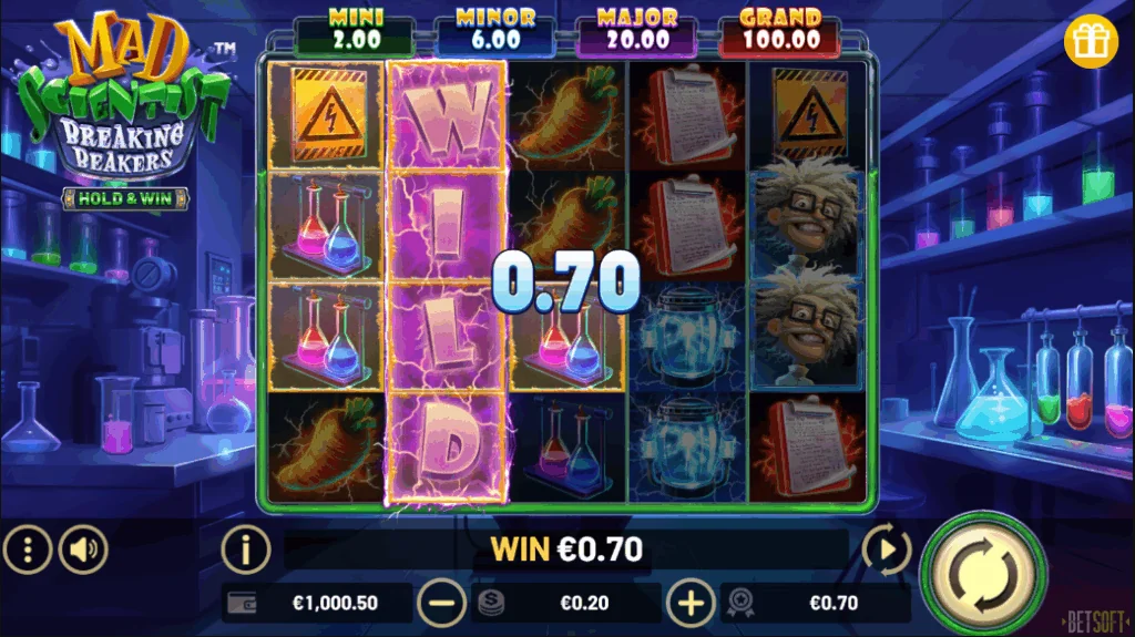 Mad Scientist: Breaking Beakers slot features and rtp