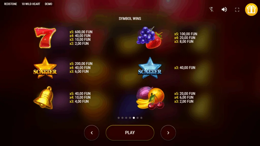 how to play 10 Wild Heart slot game