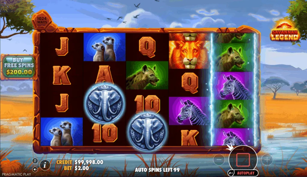 Savannah Legend slot features and rtp