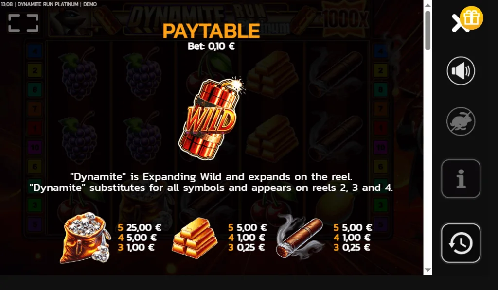 how to play Dynamite Run Platinum slot game