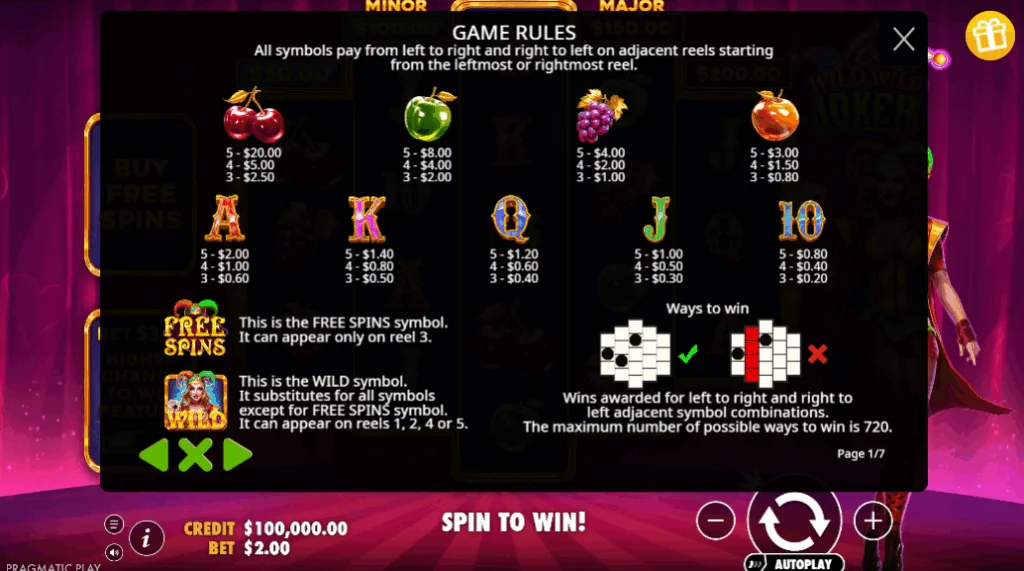 how to play Wild Wild Joker slot game