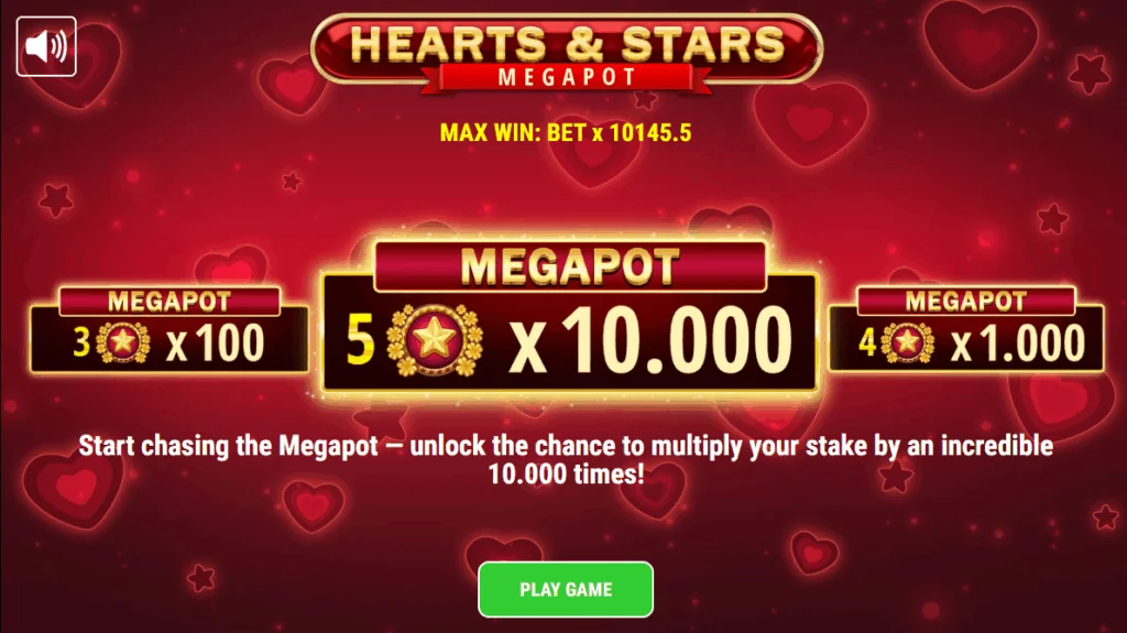 Hearts & Stars slot game screenshot