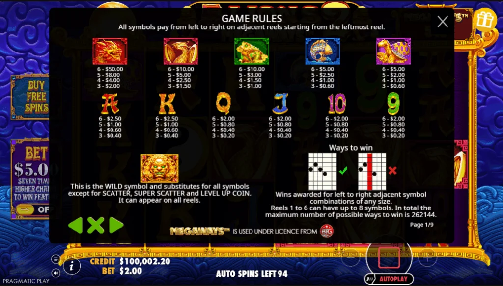 how to play 5 Lions Megaways 2 slot game