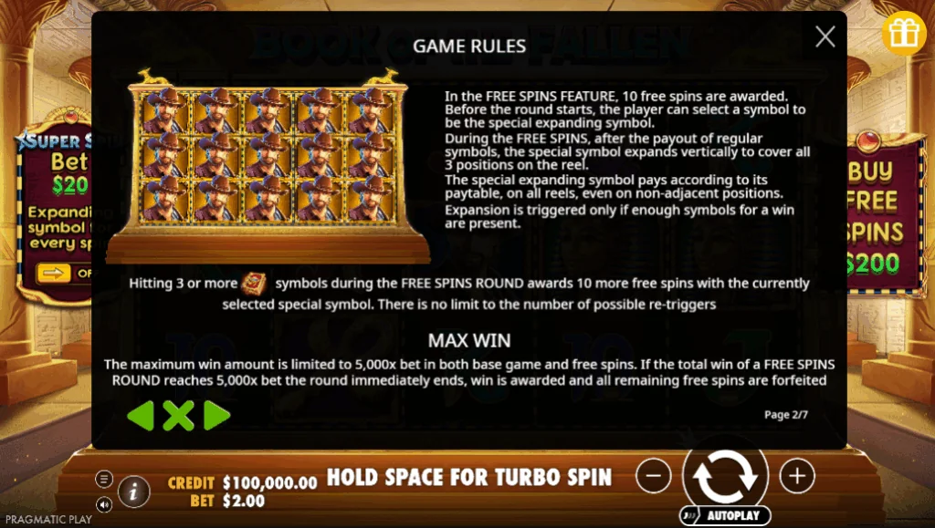 how to play Book of Fallen slot game