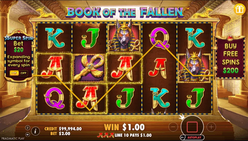 Book of Fallen slot features and rtp