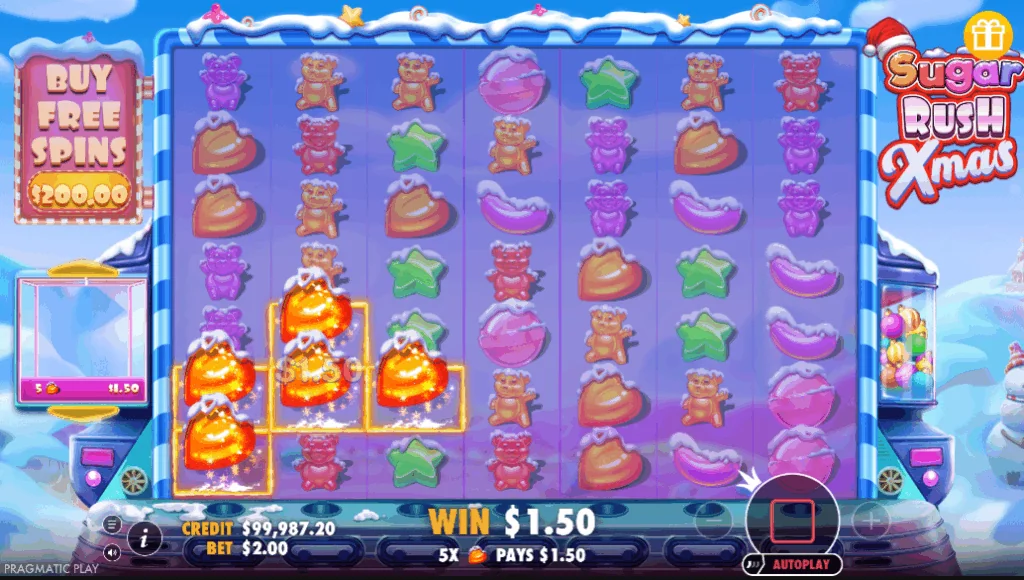 Sugar Rush Xmas slot features and rtp