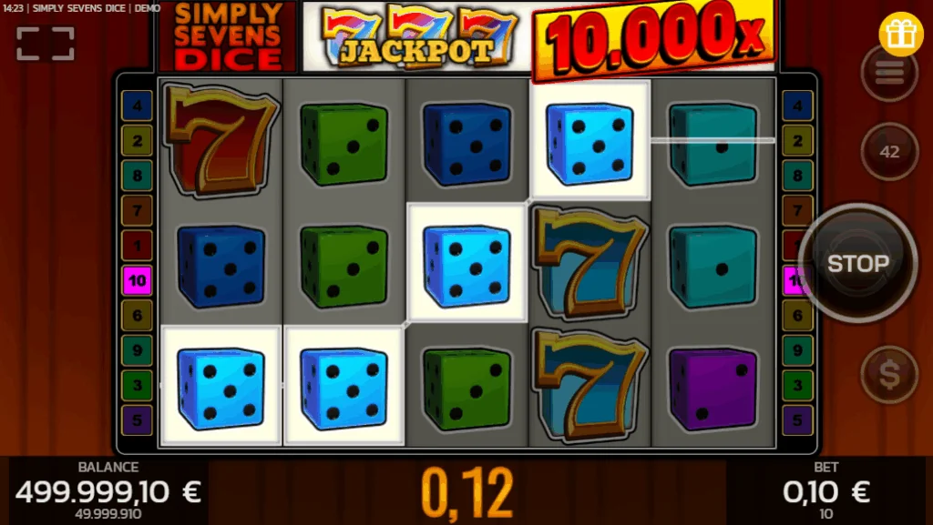 Simply Sevens Dice slot features and rtp