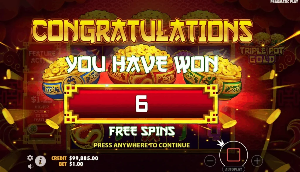 Triple Pot Gold slot features and rtp
