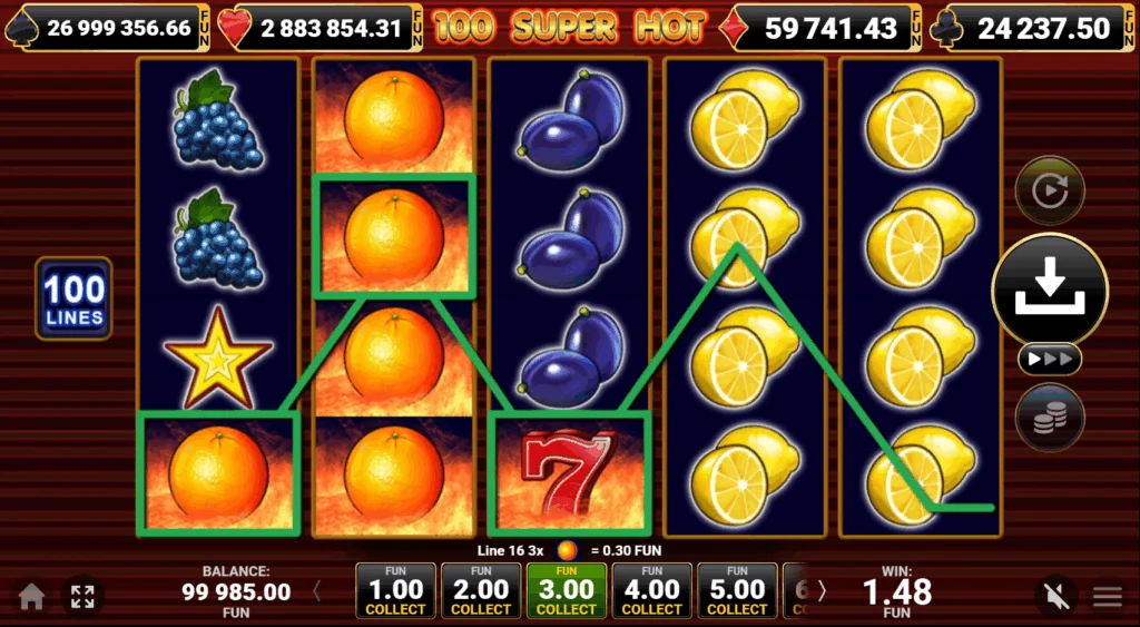 100 Super Hot slot game