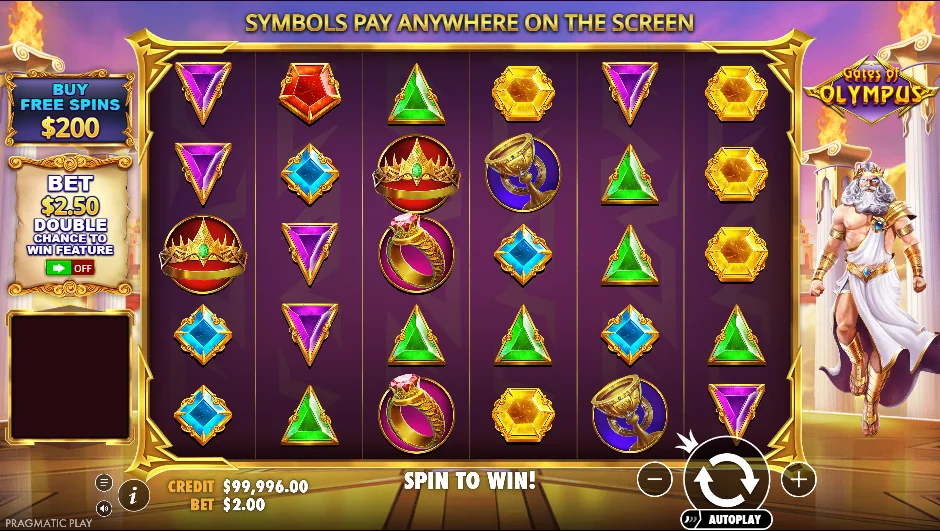 Gates of Olympus slot game screenshot