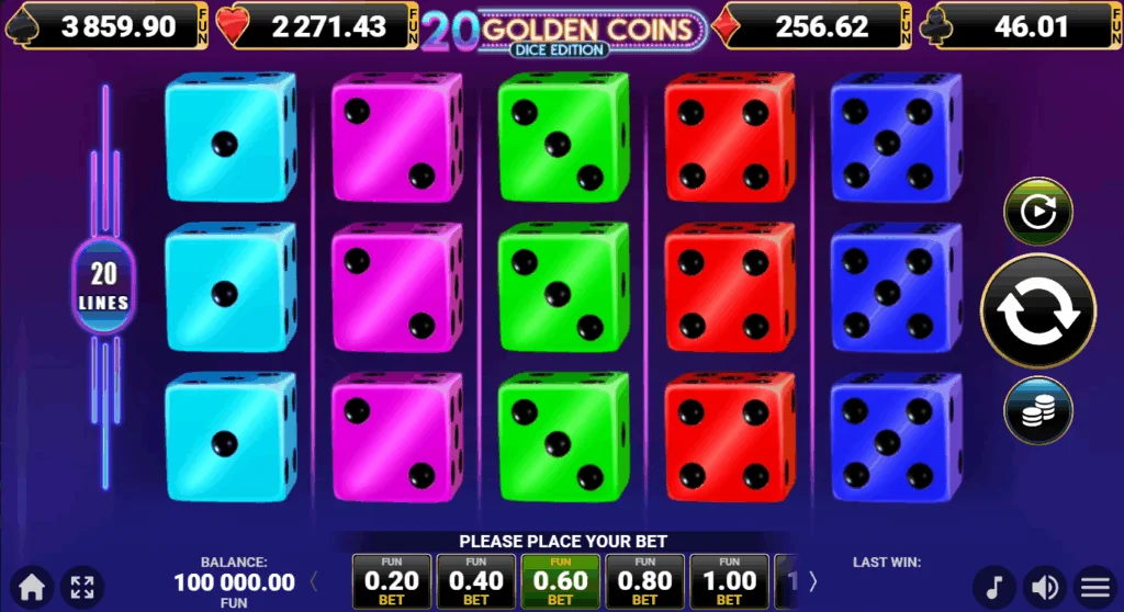 20 Golden Dice slot game screenshot