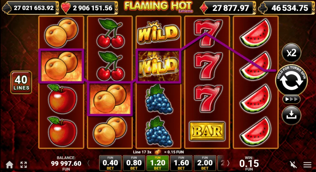 Flaming Hot Extreme slot game screenshot