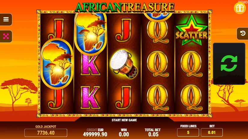African Treasure demo gameplay how to play