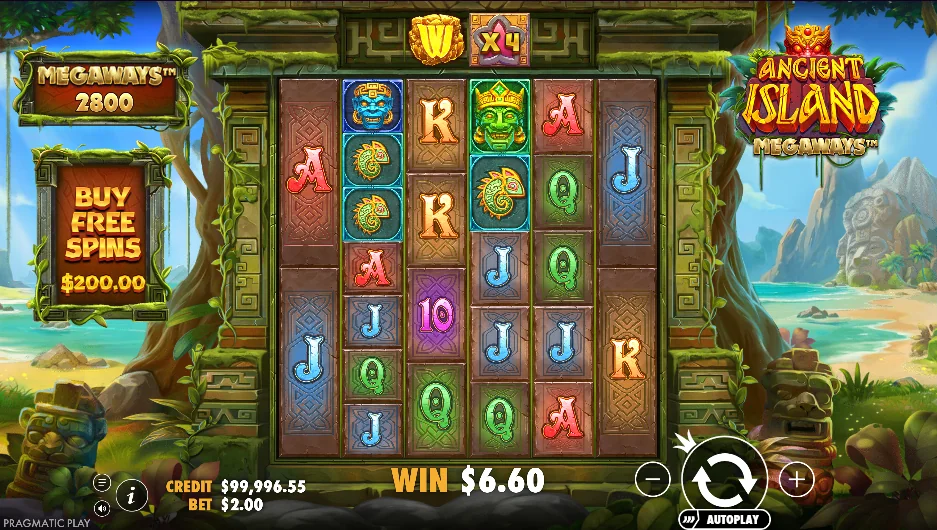 Ancient Island Megaways slot features and rtp