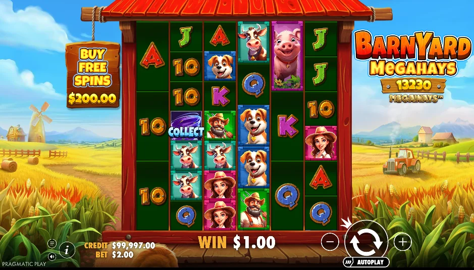 Barnyard Megahays Megaways demo gameplay how to play