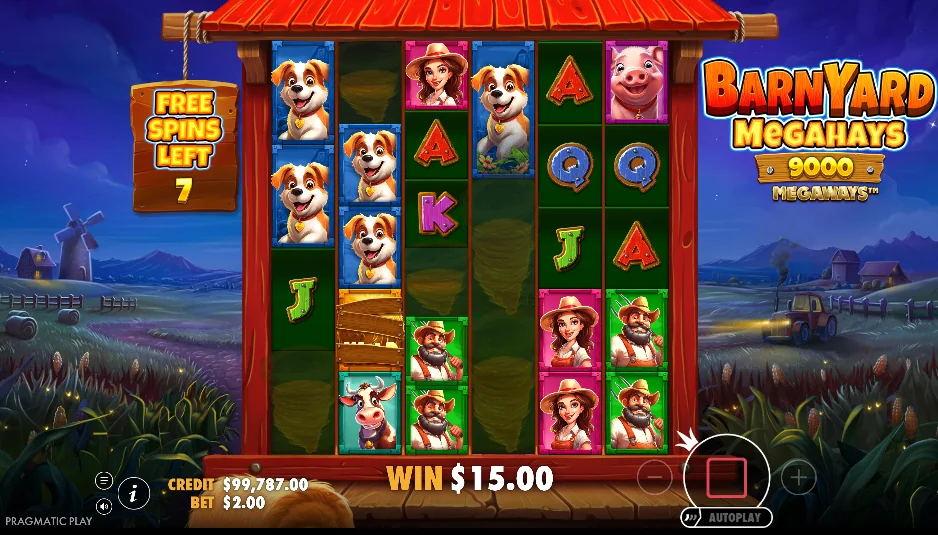 Barnyard Megahays Megaways slot features and rtp