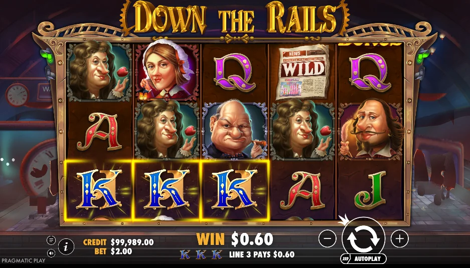 Down the Rails slot features and rtp