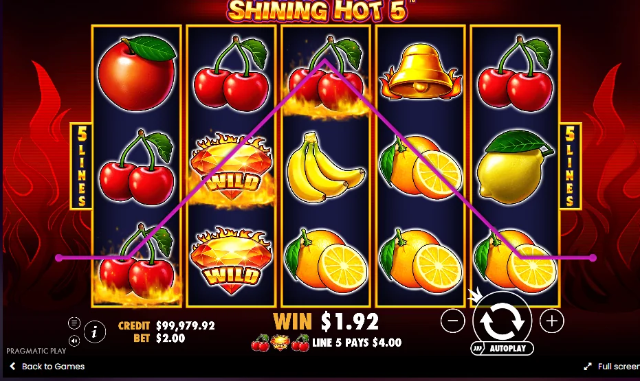 Shining Hot 5 slot features and rtp