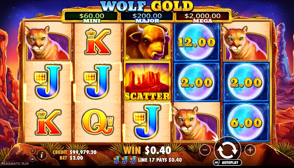 Wolf Gold slot features and rtp