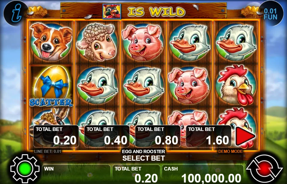 Egg and Rooster slot game screenshot