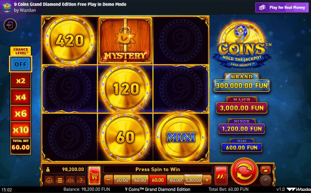 9 Coins Grand Diamond Edition demo gameplay how to play