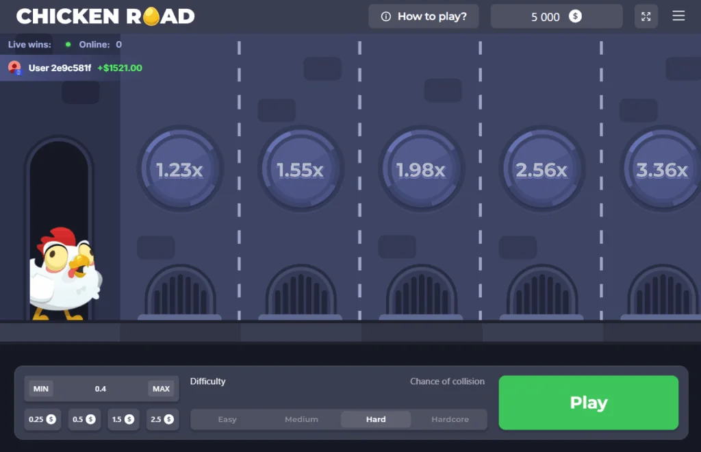 Chicken Road slot game screenshot