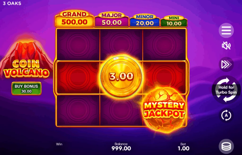 Coin Volcano slot features and rtp