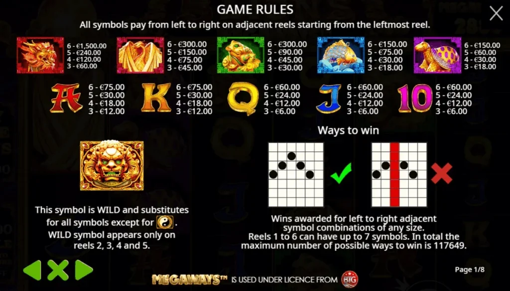 how to play 5 Lions Megaways slot game