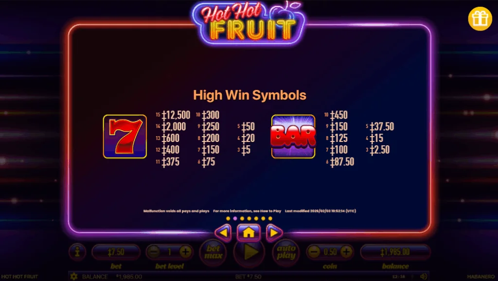 how to play Hot Hot Fruit game